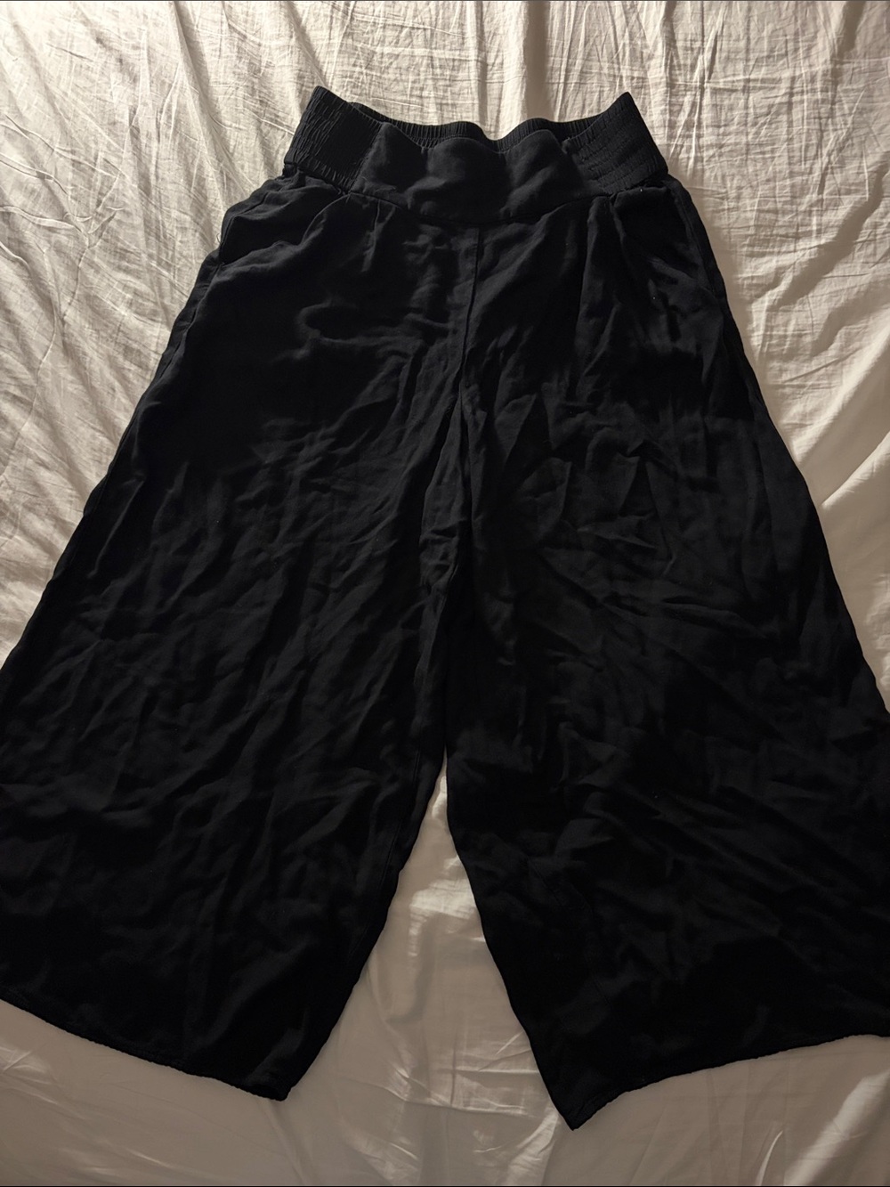 Talula Black Wide-Leg Cropped Pants